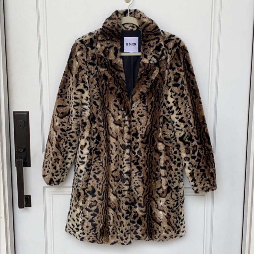 BB Dakota Bradshaw Faux Fur Coat in brown